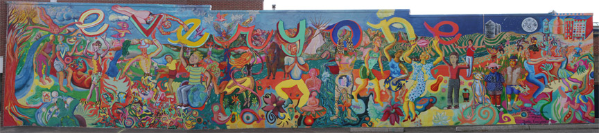 Panoramic view of entire mural